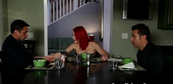  Redhead babe jerking after chokeplay